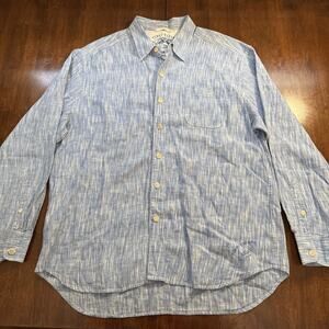 Tommy Bahama Relax Button Up Shirt Blue Men's XL 100% Linen